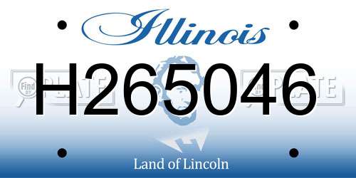 H265046 Illinois License Plate