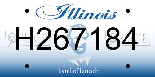 H267184 Illinois License Plate