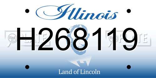 H268119 Illinois License Plate
