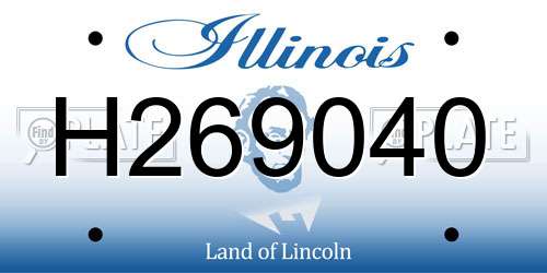 H269040 Illinois License Plate