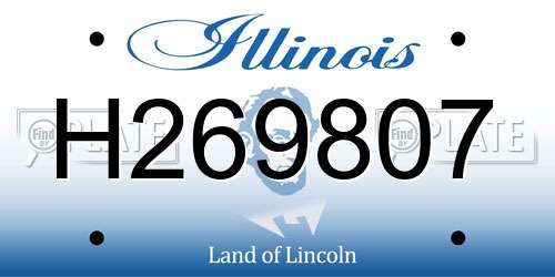 H269807 Illinois License Plate