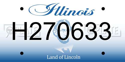 H270633 Illinois License Plate