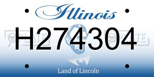 H274304 Illinois License Plate