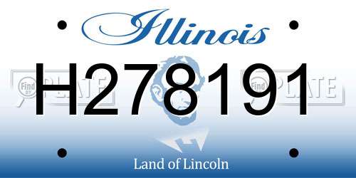 H278191 Illinois License Plate