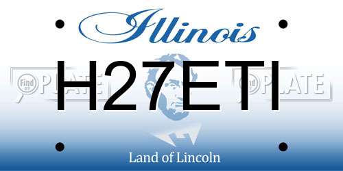 H27ETI Illinois License Plate