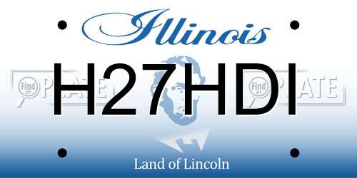 H27HDI Illinois License Plate