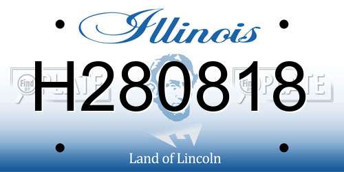 H280818 Illinois License Plate