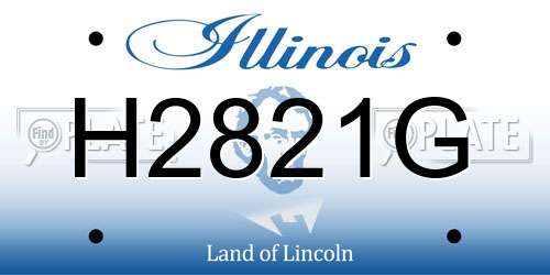 H2821G Illinois License Plate