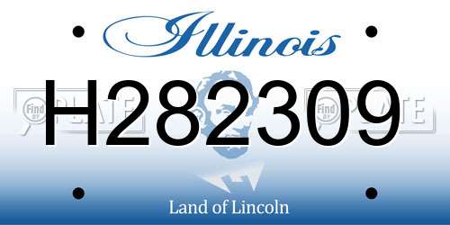 H282309 Illinois License Plate
