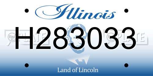 H283033 Illinois License Plate
