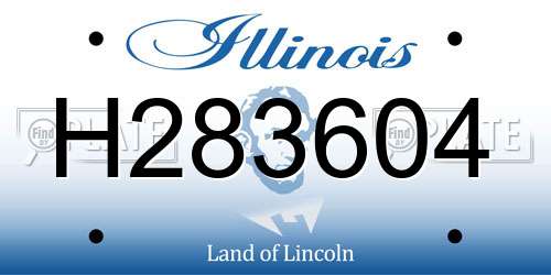 H283604 Illinois License Plate