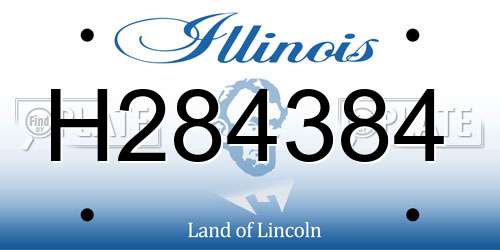 H284384 Illinois License Plate