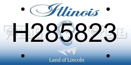 H285823 Illinois License Plate