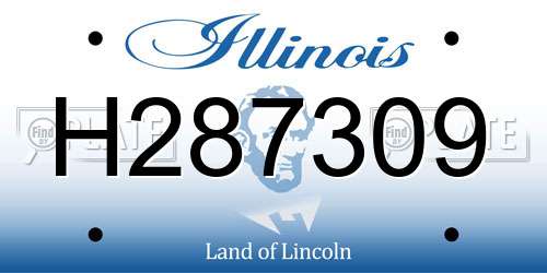H287309 Illinois License Plate