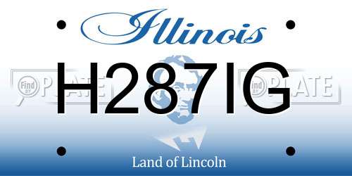 H287IG Illinois License Plate