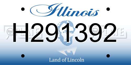 H291392 Illinois License Plate