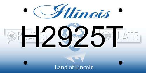 H2925T Illinois License Plate