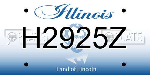 H2925Z Illinois License Plate