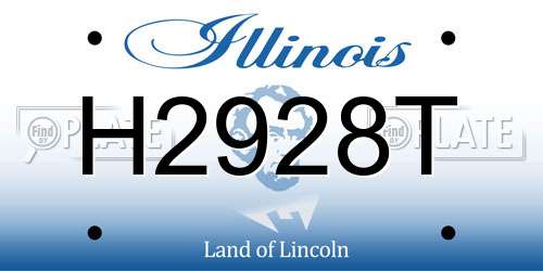 H2928T Illinois License Plate