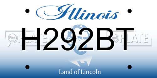 H292BT Illinois License Plate