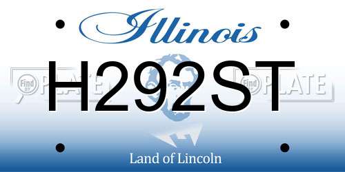 H292ST Illinois License Plate