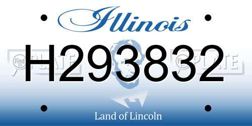 H293832 Illinois License Plate