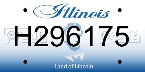 H296175 Illinois License Plate
