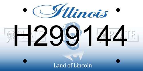 H299144 Illinois License Plate