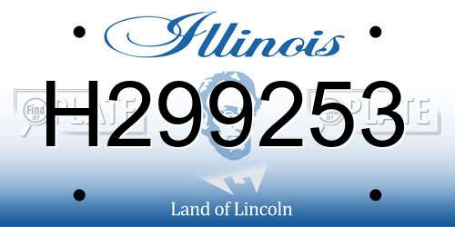 H299253 Illinois License Plate