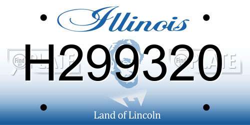 H299320 Illinois License Plate
