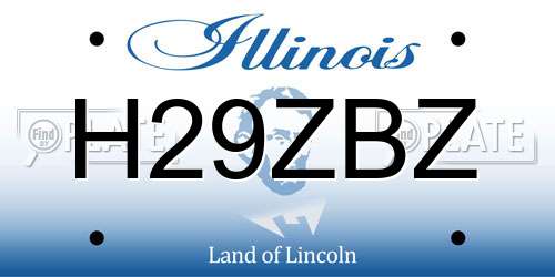 H29ZBZ Illinois License Plate