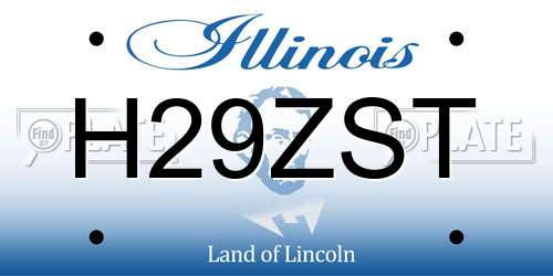 H29ZST Illinois License Plate