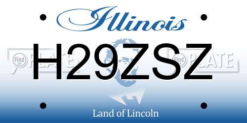 H29ZSZ Illinois License Plate