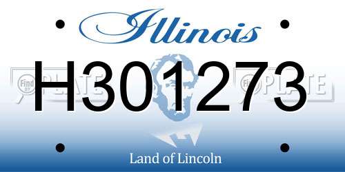 H301273 Illinois License Plate