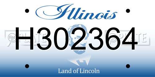 H302364 Illinois License Plate