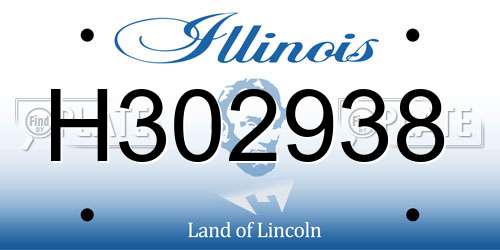 H302938 Illinois License Plate