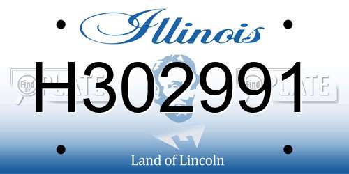 H302991 Illinois License Plate