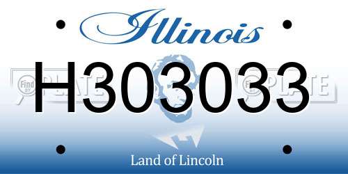 H303033 Illinois License Plate