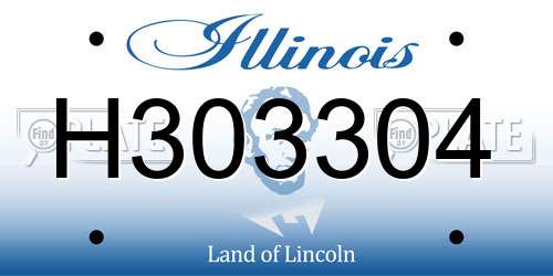 H303304 Illinois License Plate