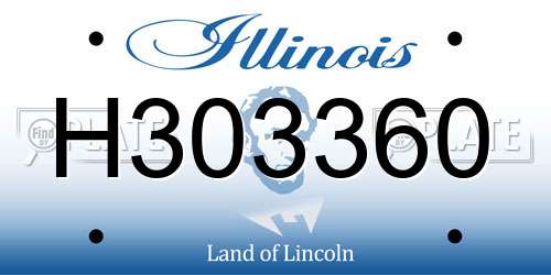 H303360 Illinois License Plate