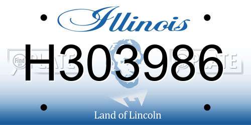 H303986 Illinois License Plate