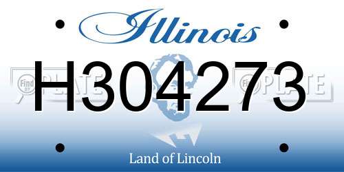 H304273 Illinois License Plate