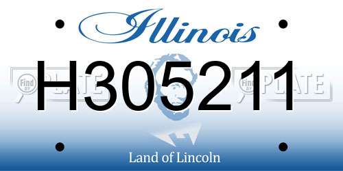 H305211 Illinois License Plate