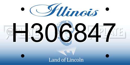 H306847 Illinois License Plate