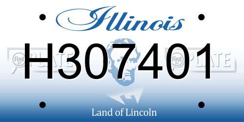 H307401 Illinois License Plate