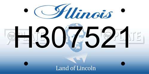H307521 Illinois License Plate