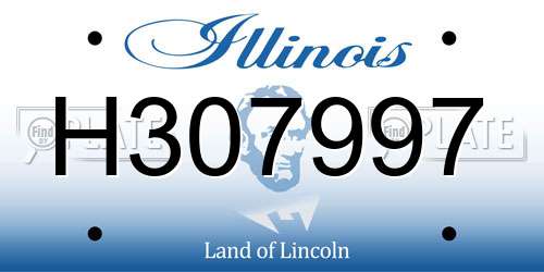 H307997 Illinois License Plate