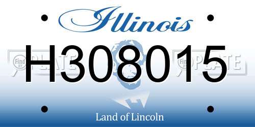 H308015 Illinois License Plate