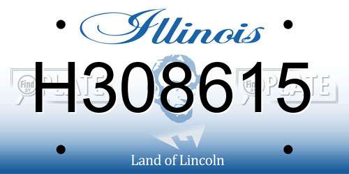 H308615 Illinois License Plate