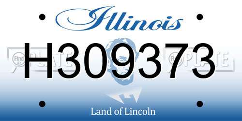 H309373 Illinois License Plate